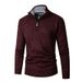 Men's Half-Zip Fleece Lined Sweater - Warm Winter Knit Pullover For Casual & Business_viptrois.com