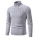 Men's Slim-Fit High Neck Sweater – Winter Knit Pullover With Jacquard Pattern (M-3XL) | Stretchable & Stylish Casual Wear_viptrois.com