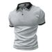 Men’s Clothing New Men's Casual Polo Shirt Chest Pocket Print Lapel Business T Shirt Men's_viptrois.com