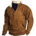 Pure 2023 Cross-Border European And American Half-Zip Men's Autumn Winter Fleece Stand Collar Pullover Casual Plus Size_viptrois.com