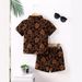 Kid's Clothing 2-Pack Boys Teen Floral Jacquard Short Sleeve Shirt & Elastic Waist Casual Shorts_viptrois.com