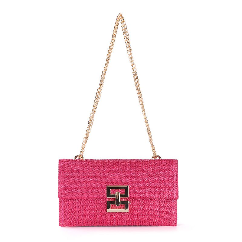 Women's Bags For Women New Holiday Style Multi Compartment Chain Flip Cover Twist Lock Straw Bag Shoulder Bag Women's Bag_viptrois.com