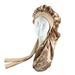 Satin Long Tube Nightcap New Bow Knot Turban Cap Satin Perm Hat Large Size Multicolor Adjustable_viptrois.com