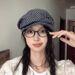 Beret Octagonal For Women, Artistic Striped Cotton Linen, Spring Summer Autumn, Face Slimming Newsboy Hat, Painter Hat_viptrois.com