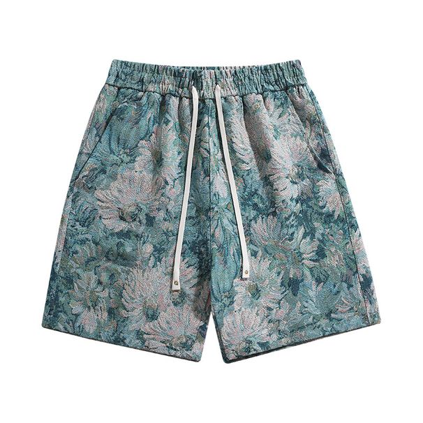 2025 New Summer Workwear Five Quarter Pants Men's Jacquard High Weight Camouflage Cotton Shorts Loose Fit_viptrois.com