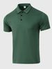 2026 Solid Color Lapel Summer Men's Loose Short Sleeve Simple Casual Daily T-Shirt_viptrois.com