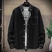 Men's Clothing Spring And Autumn Solid Color Youth Long Sleeved Denim Shirt Classic Casual Versatile Jacket_viptrois.com