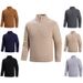 Men's Fashion Striped Knit Sweater - Soft Crewneck Pullover For Teens & Adults, Casual Long Sleeve Slim Fit, Autumn Winter Warm Tops _viptrois.com