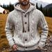 Loom Cross-Border Clothing European And American Autumn Winter Men's Knitted Sweater Ribbed Long Sleeve Hooded Cardigan_viptrois.com