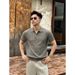 Men's Clothing Men's Mercerized Cotton Shirt Laoqian Style High Quality Knitted Short Sleeve Casual Summer Light Luxury Turn Down Collar T-Shirt_viptrois.com
