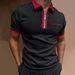 Men's Short-sleeved T-shirt Slim Fit Patchwork Zipper Turn Down Collar Men Golf Polo Summer T-Shirts Streetwear Breathable_viptrois.com