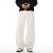 American Style Wide-Leg Denim Men's Vibe Trendy Brand Simple Basic Solid Color Versatile Curved Scimitar Pants_viptrois.com