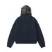Two-Piece Patchwork Plaid Hooded Jacket Loose Casual Spring Autumn Men's English Print Zipper Cardigan Sweatshirt_viptrois.com