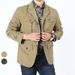 Men's Clothing Men's Cotton Blazer Jacket - Classic Slim Fit Business Casual Suit Coat, Breathable & Machine Washable, Khaki & Army Green_viptrois.com