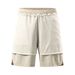 Men's Mesh Shorts Quick Drying Casual Five Point Pants With Belt Lining Versatile Drawstring Sports Cross Border Summer Loose Fit_viptrois.com