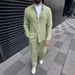 Men's Clothing new men's casual suits, fashionable and comfortable long sleeved trousers, two piece suits, solid color versatile men's suits_viptrois.com