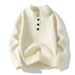 Men's Half-Turtleneck Button Sweater – Warm Winter Knit Pullover (Black/Grey/Beige, M-3XL)_viptrois.com
