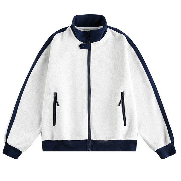 American Style Striped Casual Sweatshirt Men's Spring And Autumn 2025 New Trendy Youth Top Jacket_viptrois.com