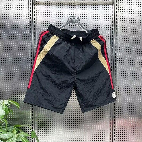 Men's Clothing Summer Color Matching Quick Drying Casual Shorts For Men Trendy And Versatile Loose Shorts For Beach Sports_viptrois.com