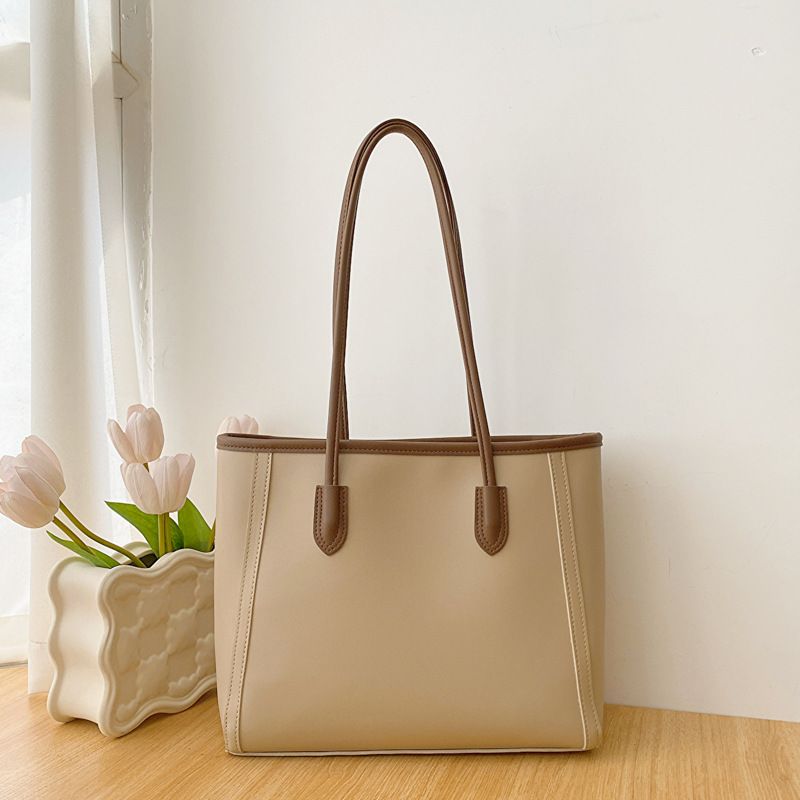 Elegant Commuter Tote Bag - Versatile Shoulder Bag For Women, Soft PU Leather Bucket Bag With Detachable Strap, Stylish Handbag For Work_viptrois.com