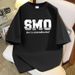 Men's Heavyweight Short Sleeve T-Shirt - Oversized American Streetwear Tee With Urban Letter Print Oversized Silhouette_viptrois.com