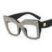 Celebrity Accessories Cat's Eye Rivet Glasses Frame European And American Personality Large Frame Candy Color Diamond Inlaid Flat Glasses_viptrois.com