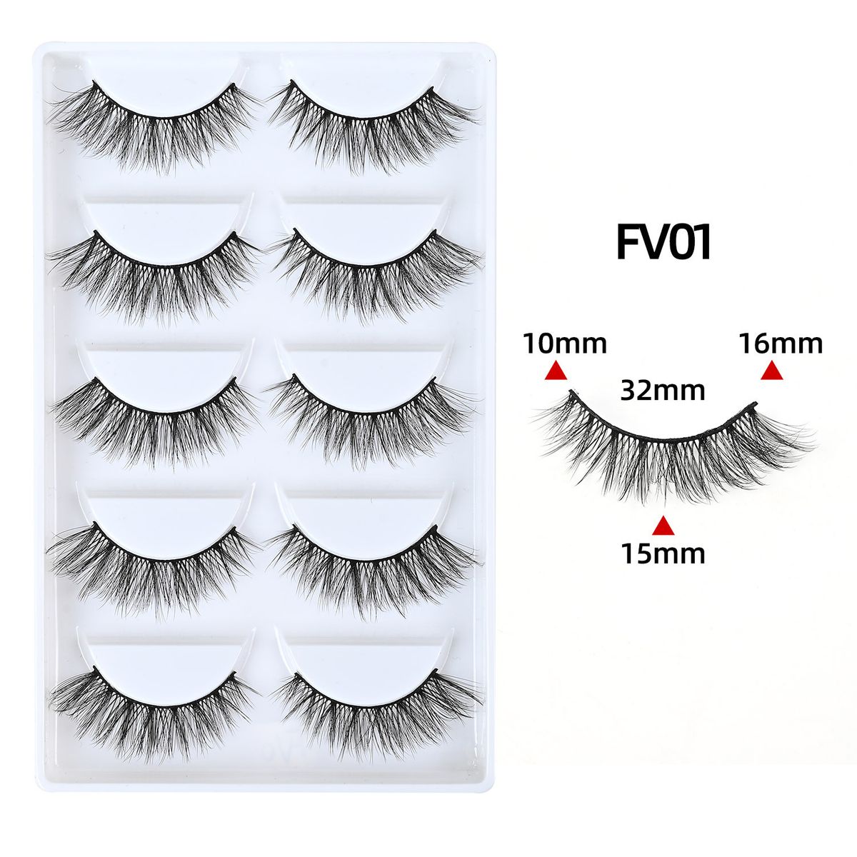 5 Pairs Handmade False Eyelashes - Thick & Curly 3D Lashes (European & American Style, One Piece Design)_viptrois.com