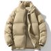 Men's Winter Padded Jacket Warm Thickened Polyester Coat Stand Collar Casual Streetwear_viptrois.com