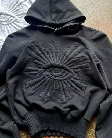 Men's Clothing Sweatshirt Embroidered Eyes National Trend Handsome Hoodie Sweatshirt Versatile New Style Spot_viptrois.com