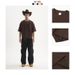 Men's Clothing Boxy Fit Oversized Cotton T-Shirt - Drop Shoulder Short Sleeve Crew Neck Tee For Casual Streetwear (Brown, Orange, Black)_viptrois.com