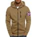 Large-Sized Men's Autumn And Winter Sports And Fitness Jacket, Casual Arm Zipper Hoodie, Cardigan And Hooded Jacket_viptrois.com