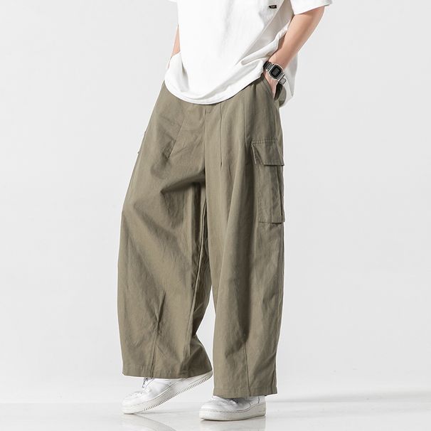 Pantalones Cargo De Moda Para Hombre, Ropa De Calle Harem Con Bolsillo Grande, Informal, Harajuku, Holgada, De Gran Tamaño_viptrois.com