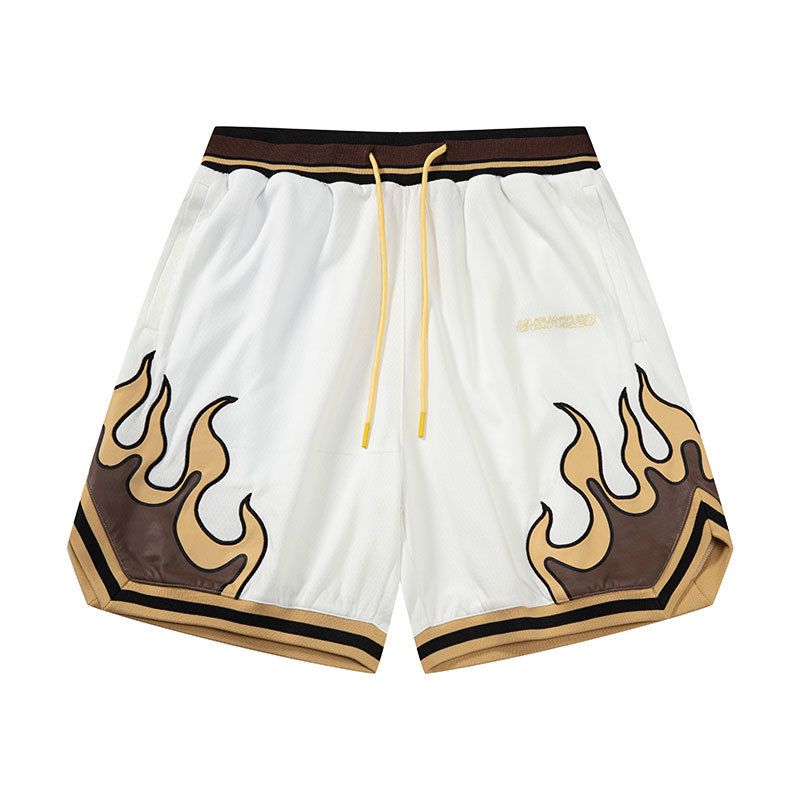 Men's Clothing Flame Series Mesh Shorts Men's Yahan Heavy Craft Quick Drying Sports Basketball Pants Yang Zheng"_viptrois.com