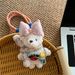 Bag Charms Cute Ugly Girl Teddy Bear Plush Bag Pendant Bag Pendant Keychain_viptrois.com