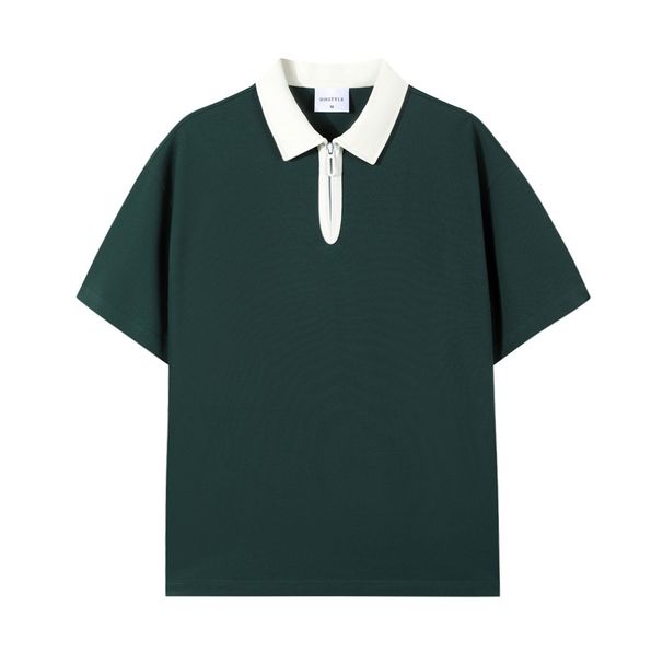 Men's Clothing Polo Shirt With A Turn Down Collar, Made Of Piqué Cotton, Short Sleeved, Trendy, Casual, Drop Shoulder Design. Drop Shipping Available._viptrois.com