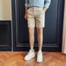 Summer Men's Lyocell Casual Shorts Side Slit Slim Fit Versatile Luxury Five Point Mid Length Trousers_viptrois.com
