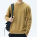 Men's Relaxed Fit Round Neck Sweater – Soft Knit Pullover For Autumn & Winter, Lazy Style Casual Top_viptrois.com