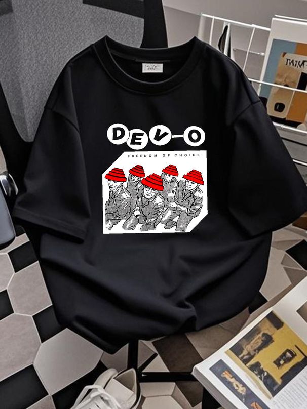 Vintage 1980 80's Devo Band T-shirt Size S-34XL EE335 Unisex Streetwear Top For Everyday Wear Designer Clothes Versatile Breathable Stylish Soft_viptrois.com