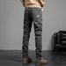 Jean Slim Classique Et Artificiel Astique En Denim Pour Homme, Vêtement De Couleur Unie, Vintage, Bleu, À La Mode, Nouvelle Collection Automne Hiver_viptrois.com