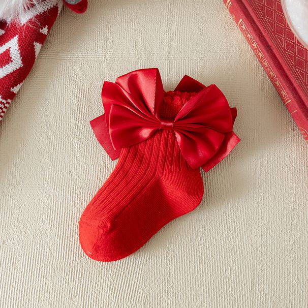 Mother & Kids Children's socks autumn and winter middle tube socks baby infant small children newborn bow Christmas_viptrois.com