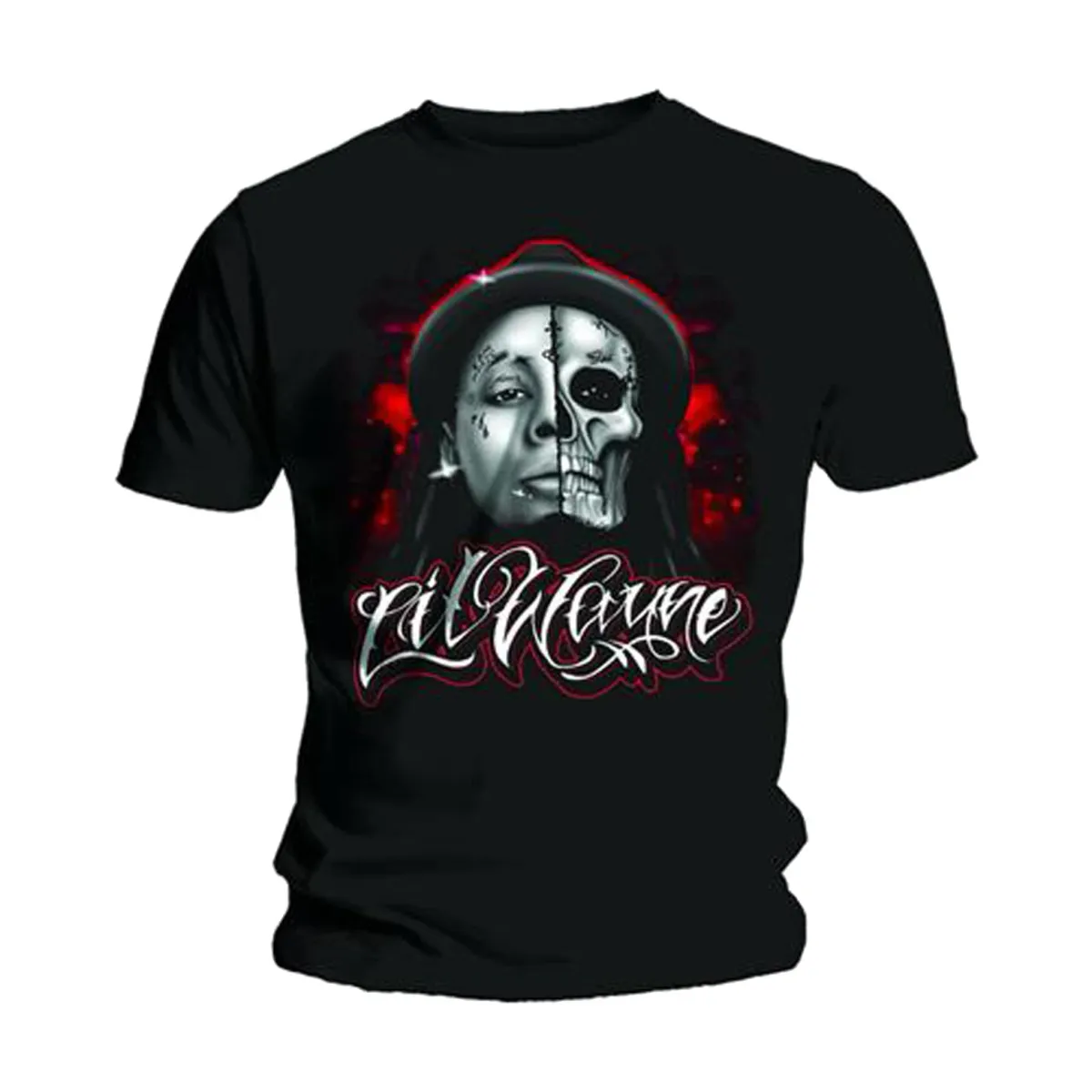 Lil Wayne Skull Sketch Official Men's T-Shirt Mens Womens Tees Top Men's-_viptrois.com