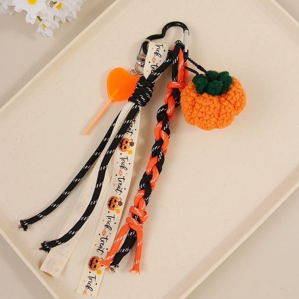 Halloween DIY Pumpkin Keychain Accessory - Cute Miu-Style Candy Lanyard For Bags, Backpacks, And Keys Lollipop Braided Rope Bag Pendant Keychain_viptrois.com