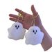 Halloween Ghost Keychain Plush Toy - Cute Backpack Accessory For Couples, Friends & Halloween Decor (10cm Height, PP Cotton Filling, Soft Short Plush)_viptrois.com