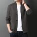 1 Fashionable Middle-aged Men's Commuting Casual Spring And Autumn Knitted Thick Cardigan Sweater Straight Loose Coat_viptrois.com