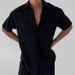 Men's Clothing New Men's Casual Fashion Suits Lapel Button Shirt Loose Trousers Men's Clothing_viptrois.com