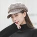 Internet Celebrity Autumn Winter New Octagonal British Plaid Painter Korean Version Simple Fashion Beret Hat For Women_viptrois.com