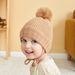 Baby clothing braid ear protection and fleece warm baby hat_viptrois.com