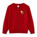 Mother & Kids Embroidered Flowers Knitted Cardigan Jacket Hand-Embroidered Floral Girls' Cotton Cardigan Soft Knit Sweater (90-140cm, 5 Colors)_viptrois.com
