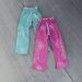 2025 Hip-Hop Drawstring Casual Loose Wide-Leg Double-Waist Long Pants, High Street Black White Green_viptrois.com