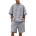 Men's Clothing Summer Large Version Sports Suit Leisure Loose Short Sleeved T Shirt Shorts_viptrois.com